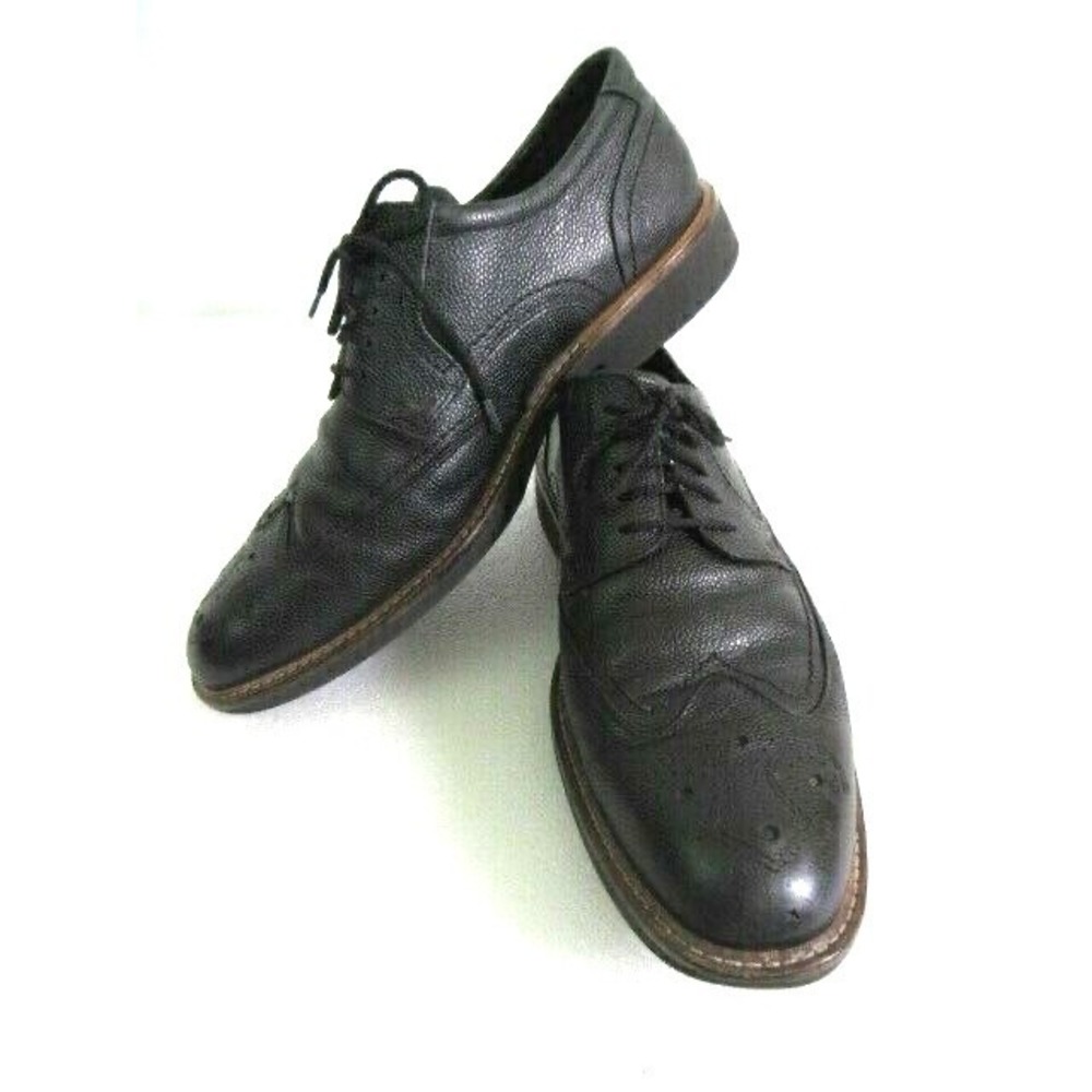 Mens ECCO 269172 Black Pebble Leather Wingtip Oxfords Dress shoes sz.42